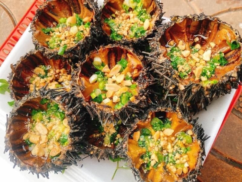 Grilled Sea Urchins with Green Onions