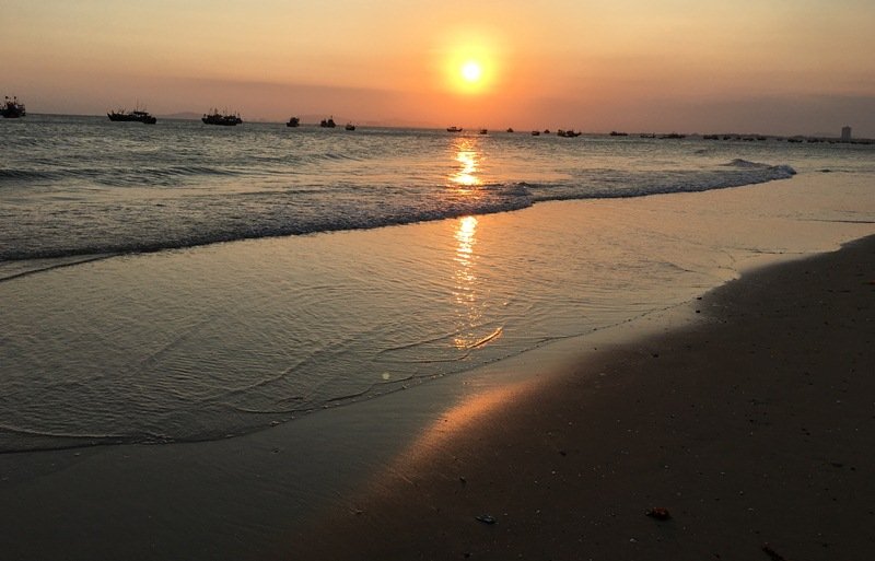 Witnessing Sunrise and Sunset at Long Hai Beach
