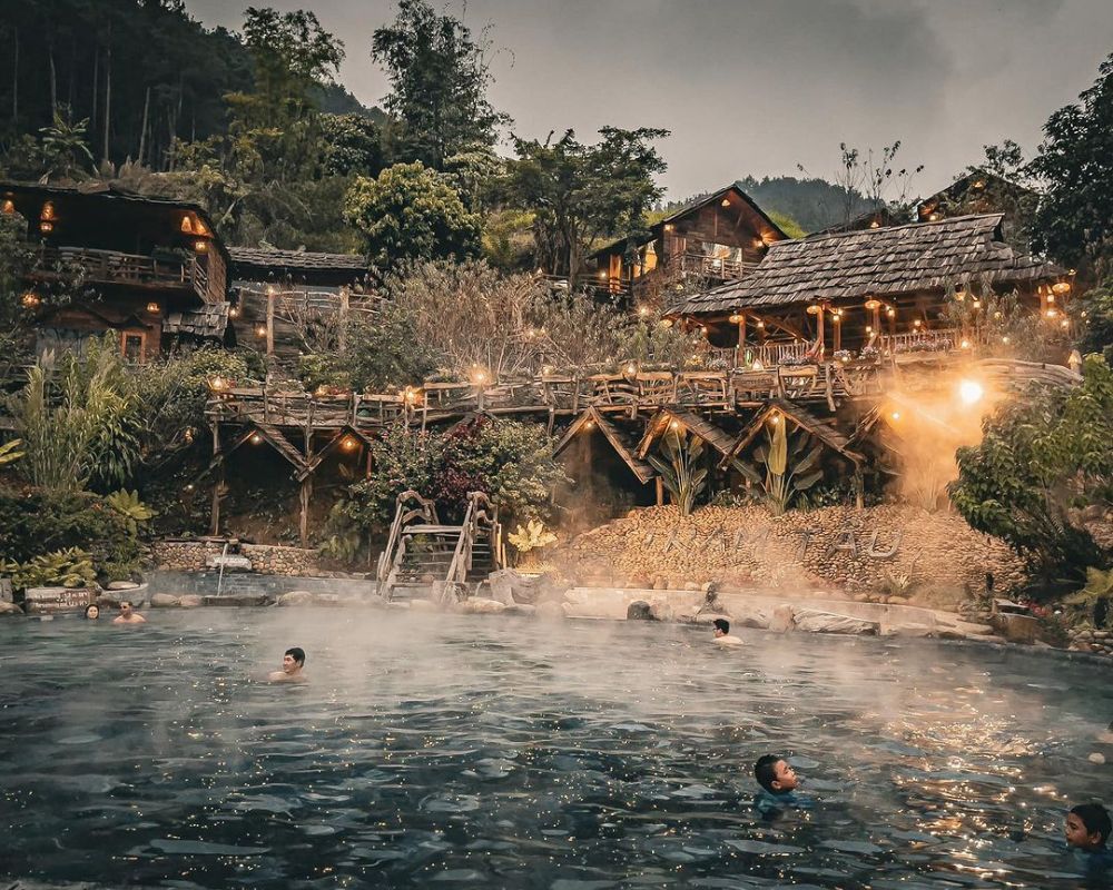 Natural Hot Springs at Tram Tau