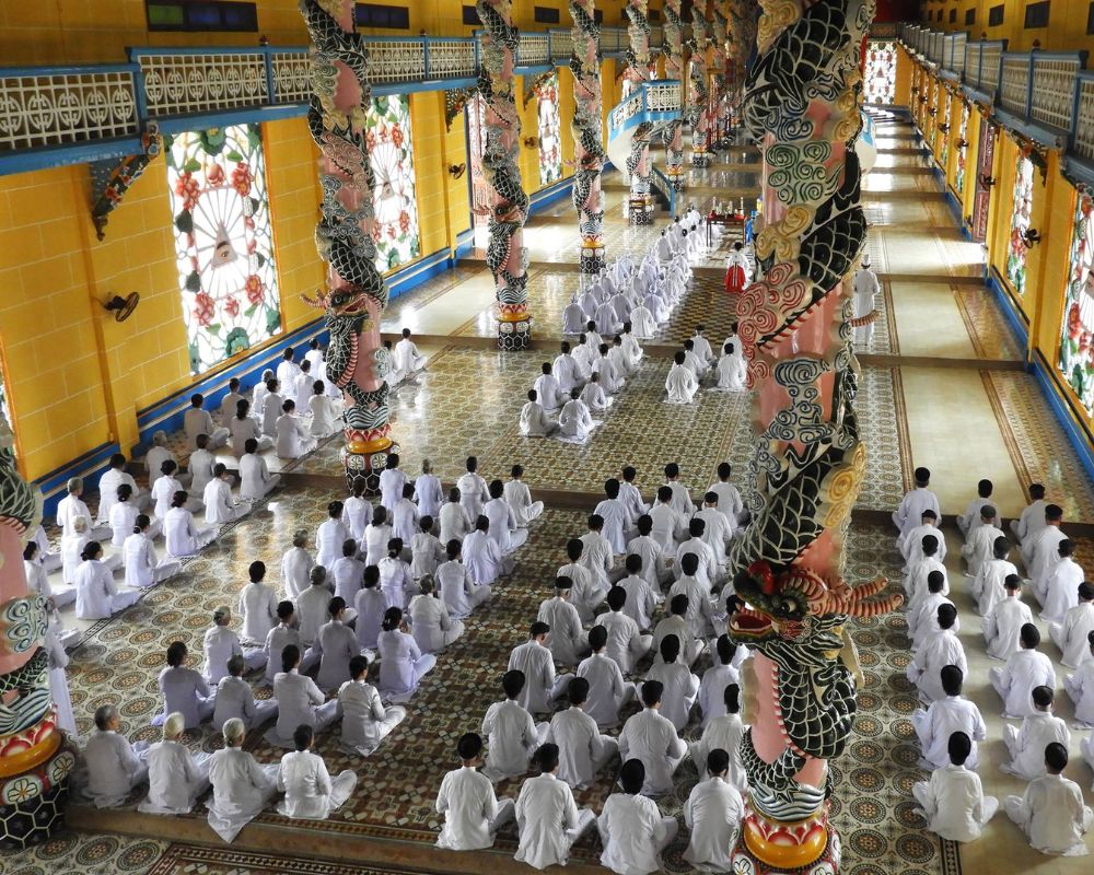 Ceremonies at the Cao Dai Temple